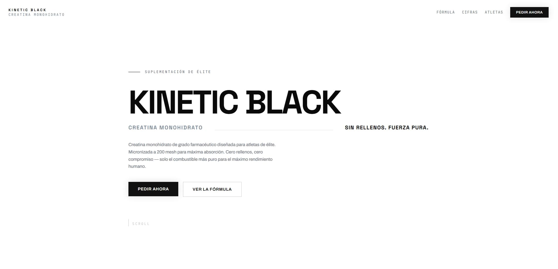 Captura de pantalla del proyecto: Kinetic Black