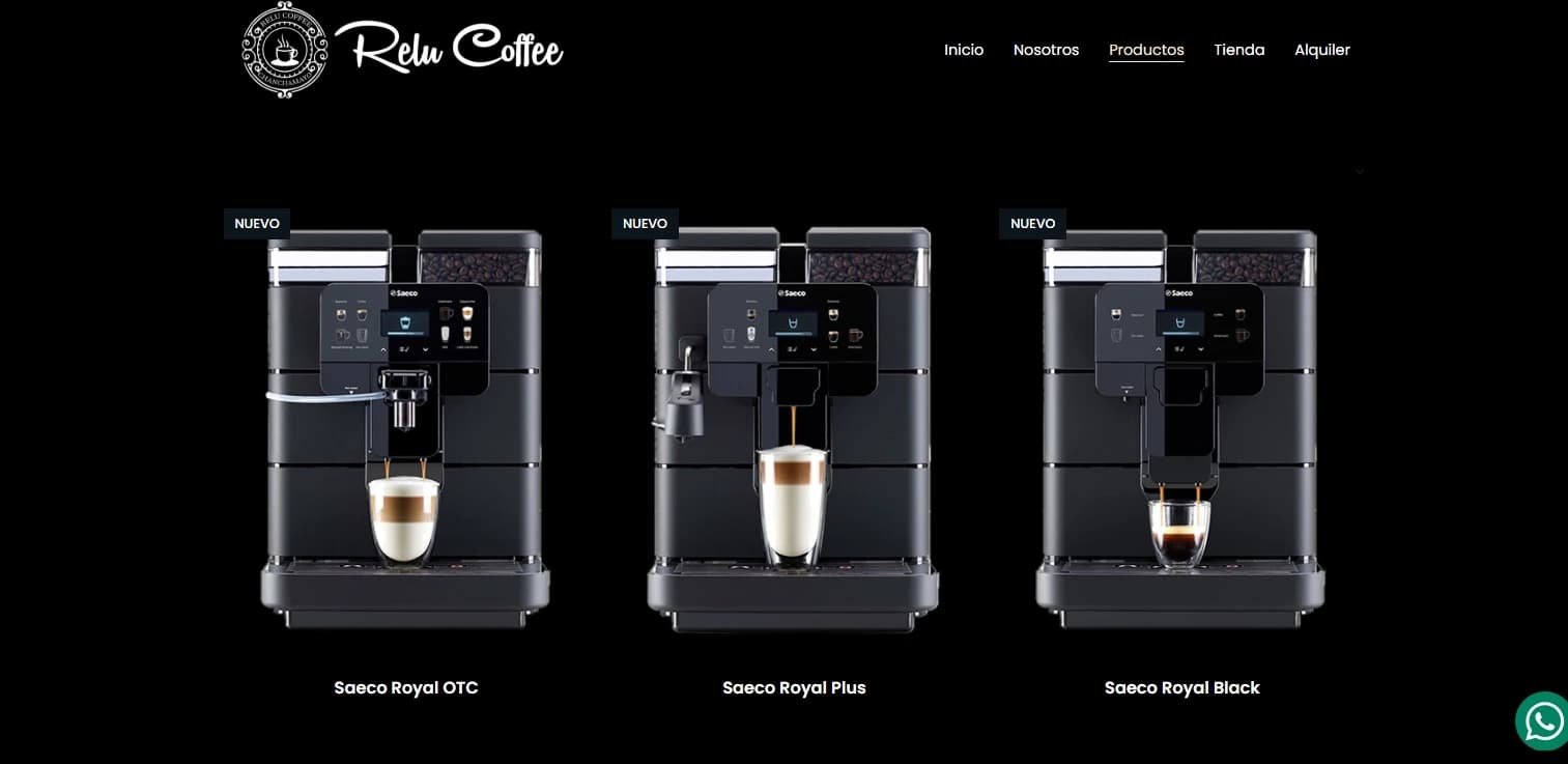 Captura de pantalla del proyecto: ReLu Coffee